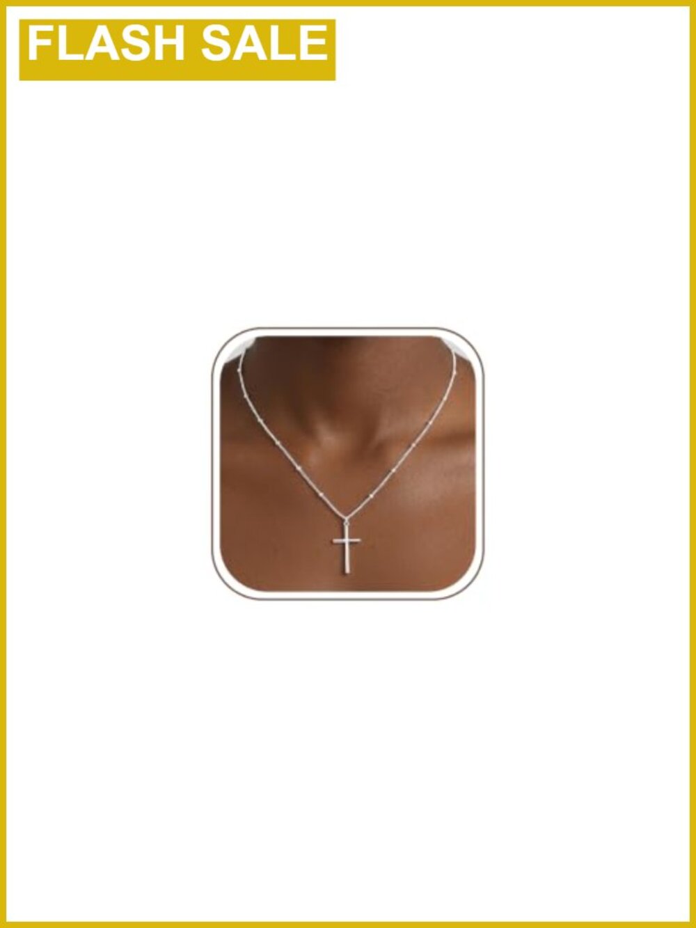 Sterling Silver Cross Necklace Dainty Link Chain Pendant for Women